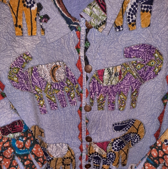*HP* VINTAGE ELEPHANT THEMED PATCHWORK BOHO JACKET BY TRÈSKA | 3XL - Picture 5 of 5